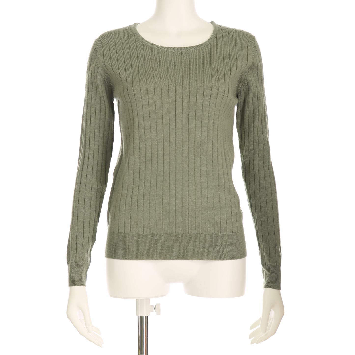 ワイドリブクルーネックニット