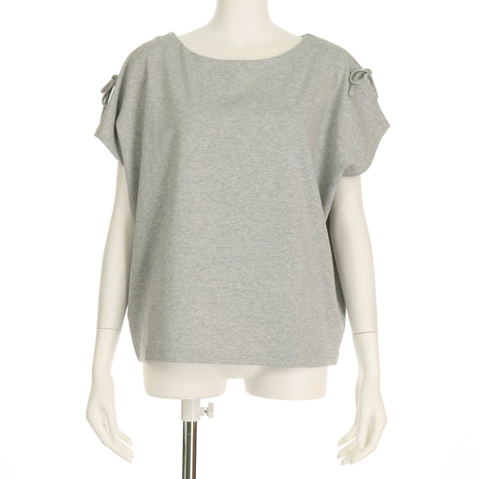 ミニ裏毛スリット袖リボンドルマンカットソー