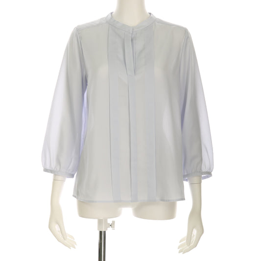 フロントタック入りスタンドカラーブラウス