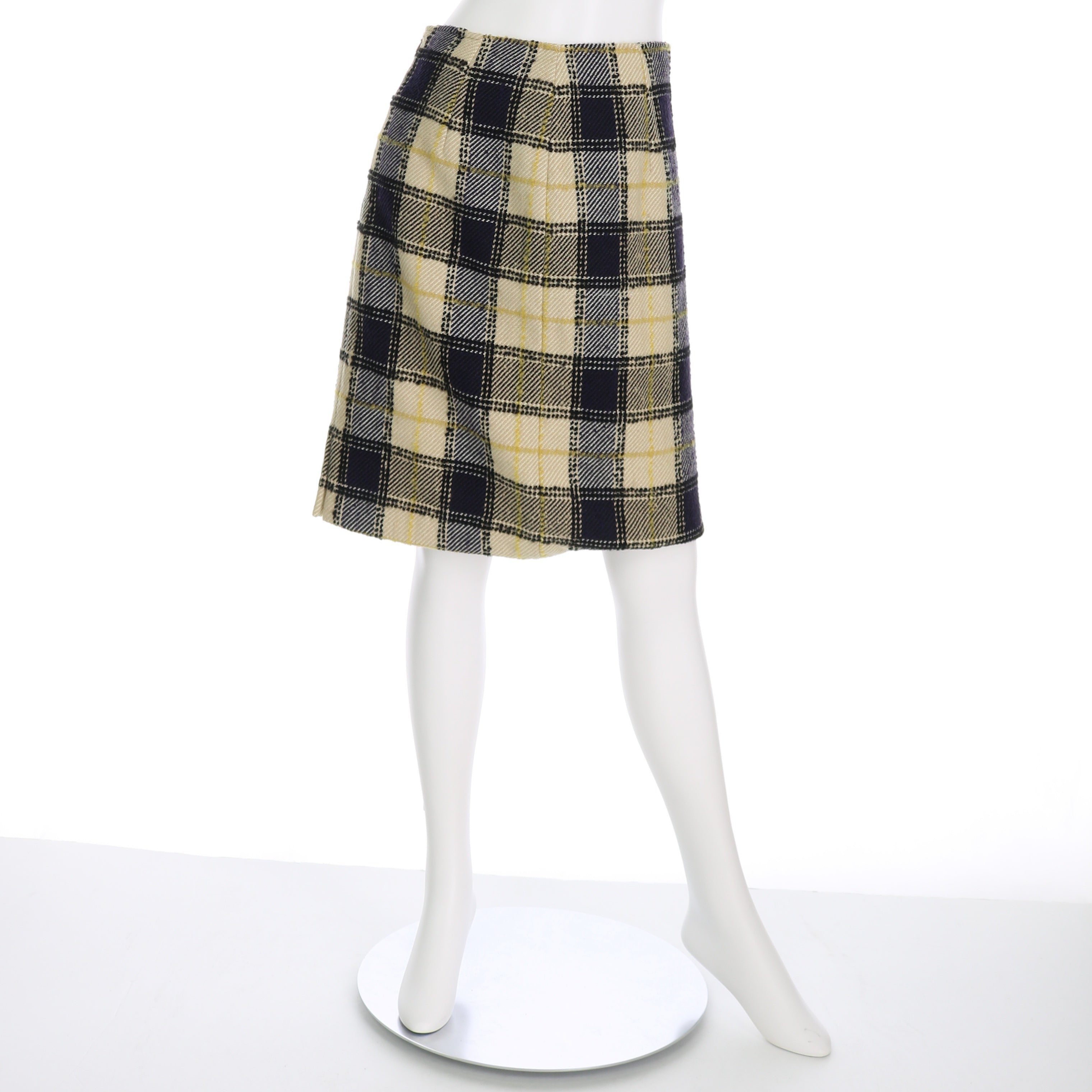 起毛素材チェック柄タイトスカート