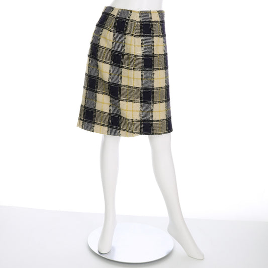 起毛素材チェック柄タイトスカート