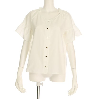 エアリーシャンブレーフレアスリーブブラウス