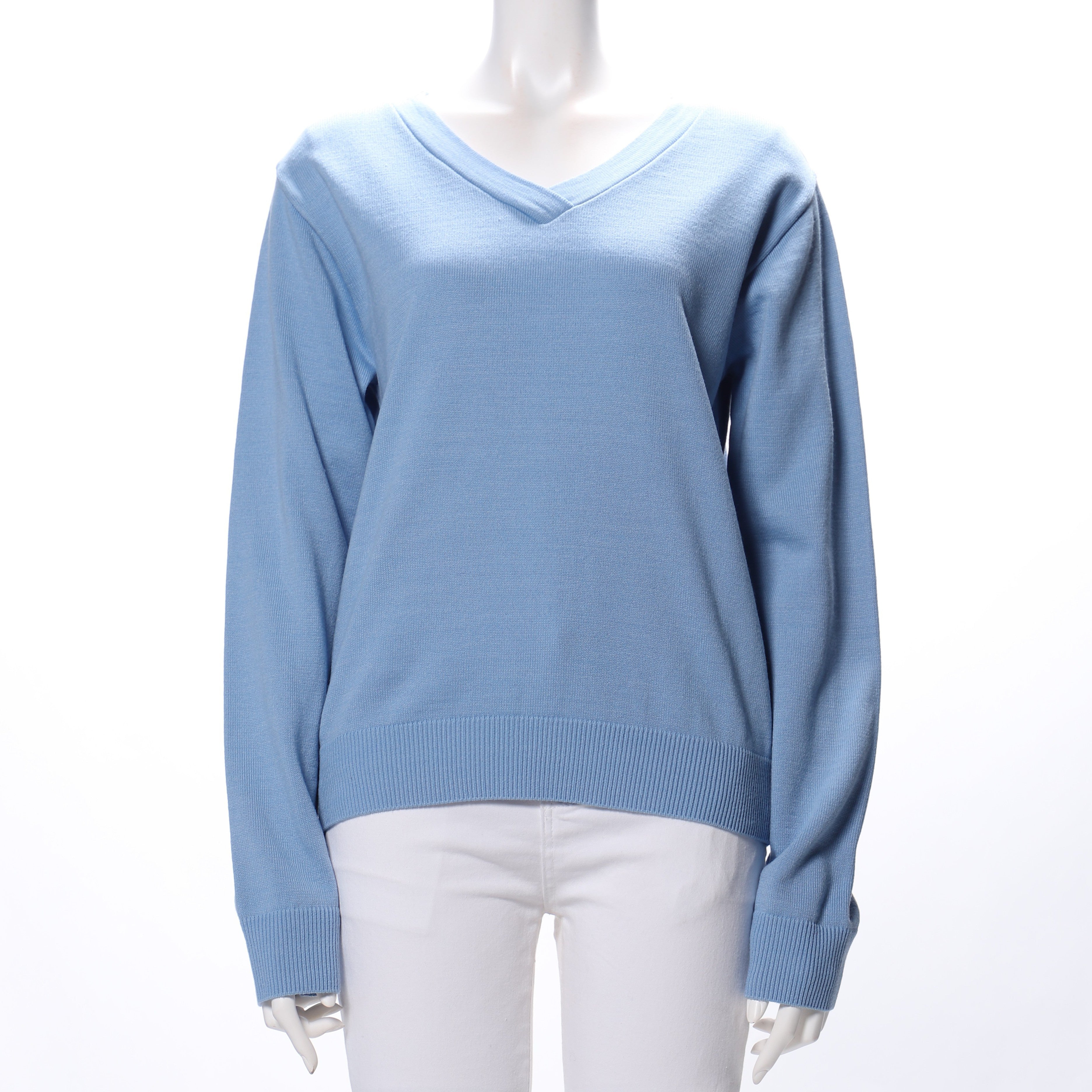 シンプルデザインVネックニット