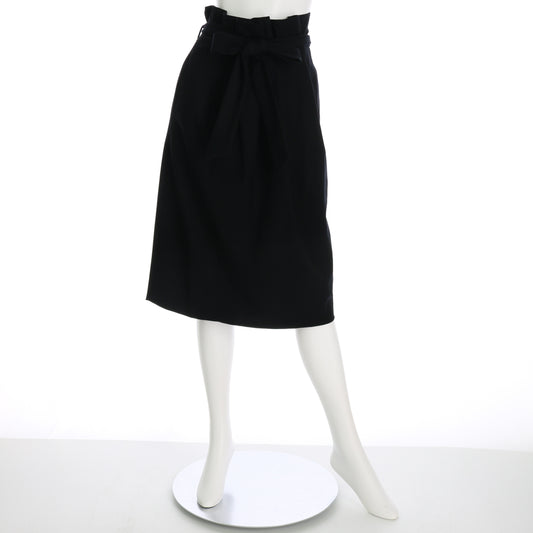 共布リボンベルト付きセミタイトスカート