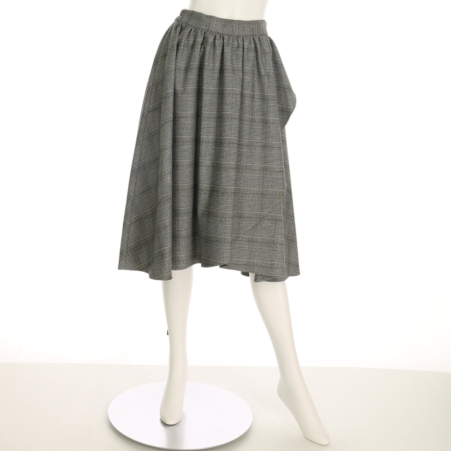 グレンチェックラップ風イレギュラーヘムスカート