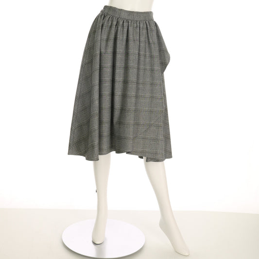 グレンチェックラップ風イレギュラーヘムスカート