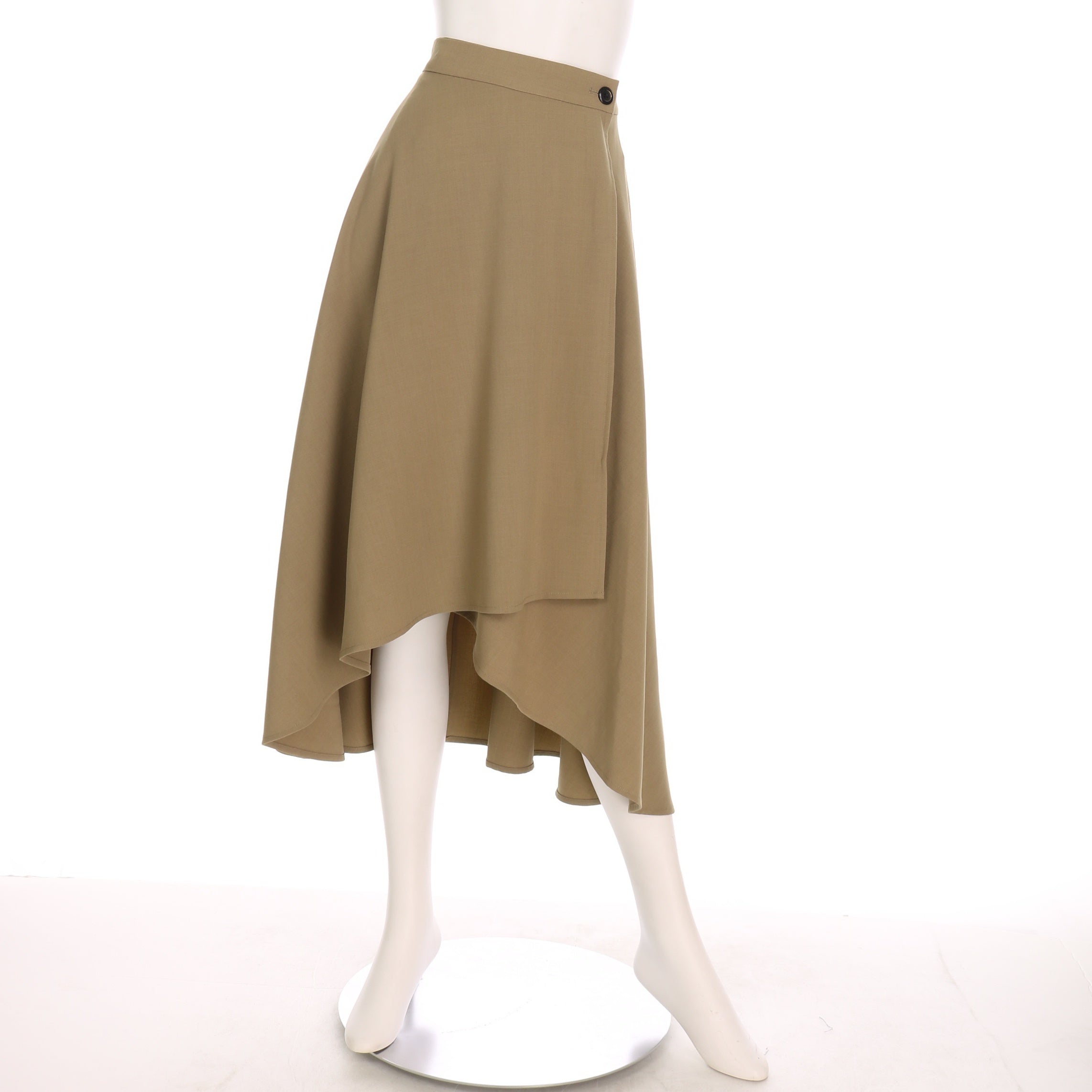 ラップ風デザインイレギュラーヘムフレアスカート