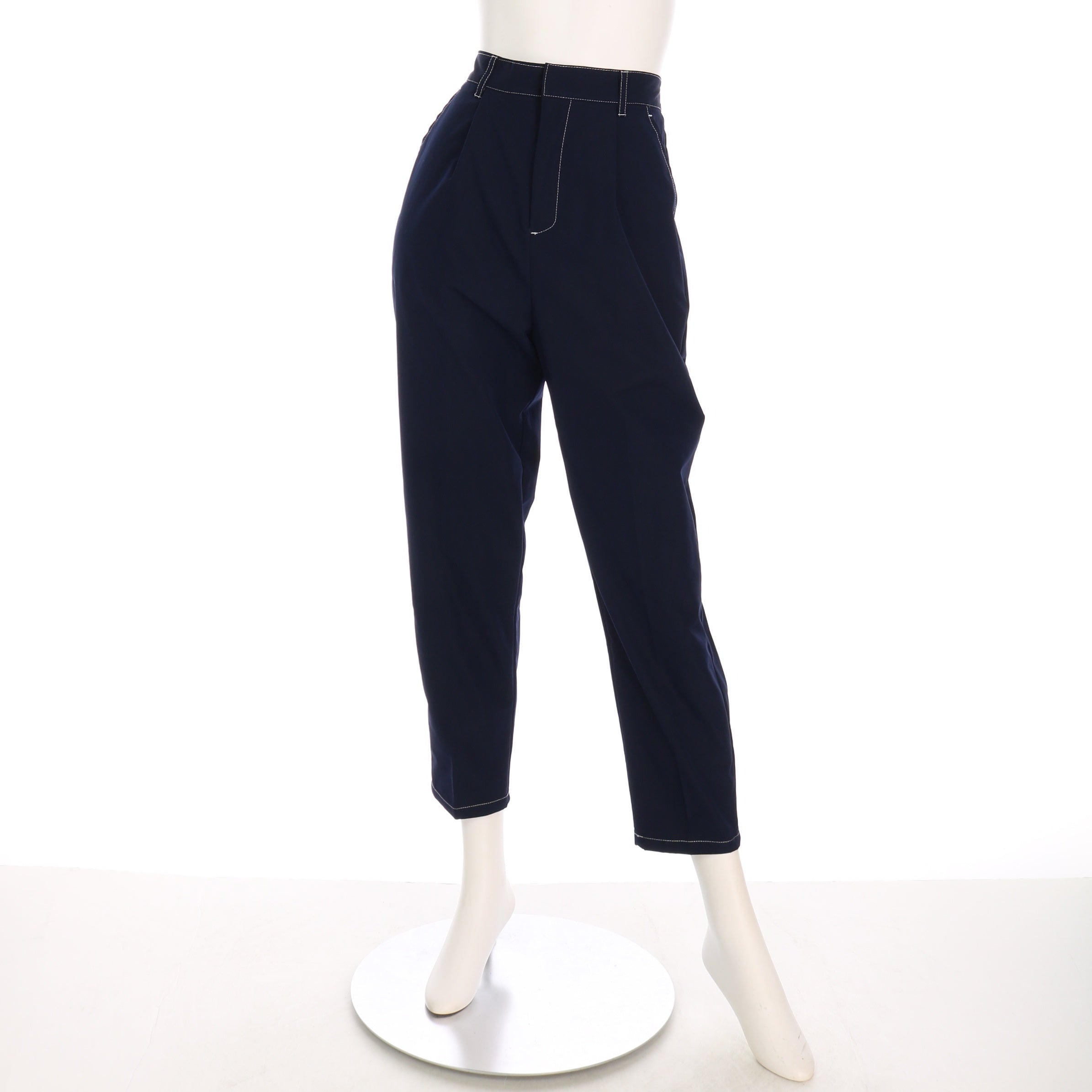 配色ステッチテーパードパンツ