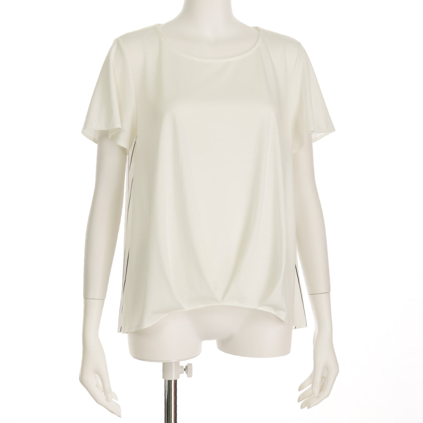 バックストライプ柄タックカットソー