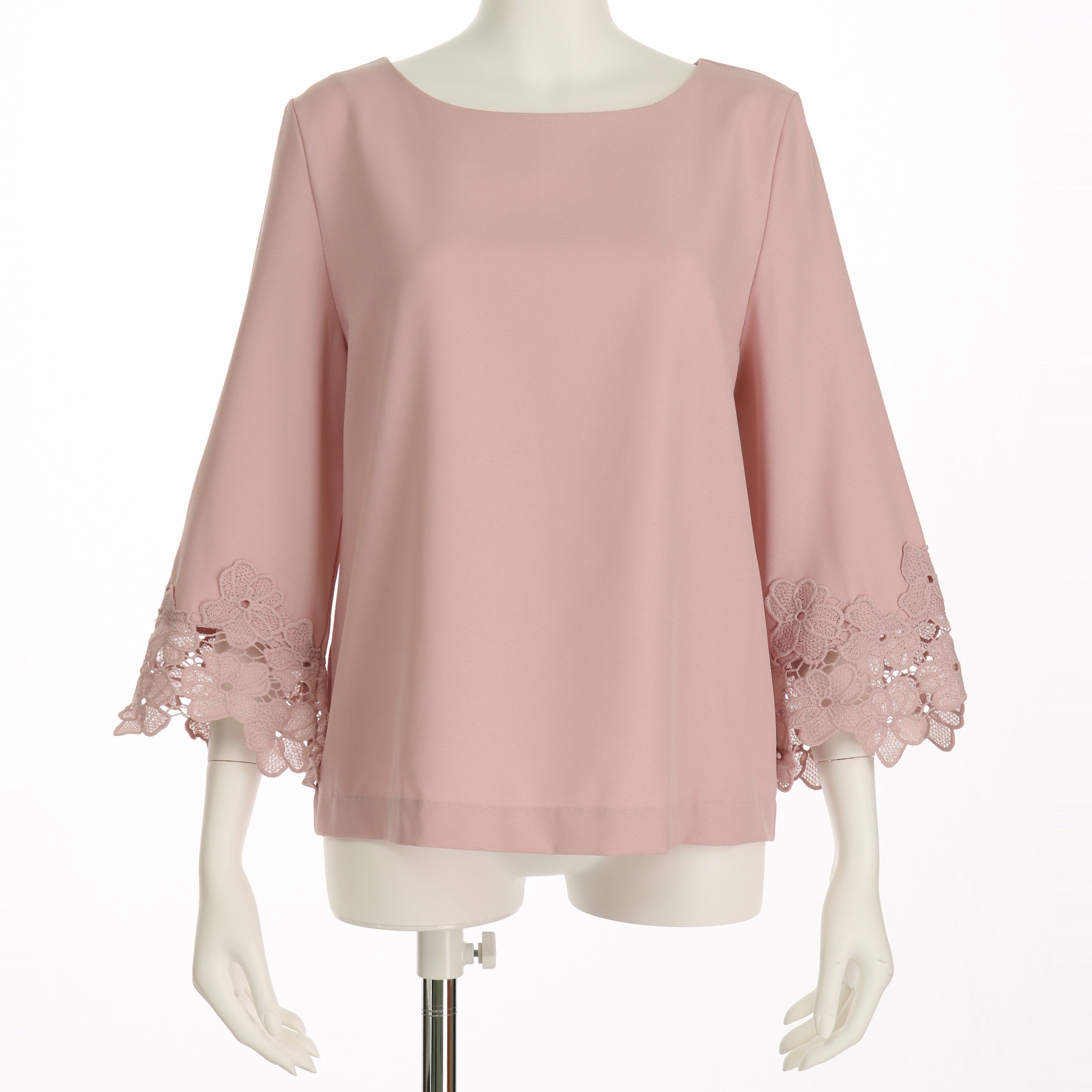 袖口レースブラウス