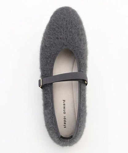 ラウンドファー パンプス【グレー】