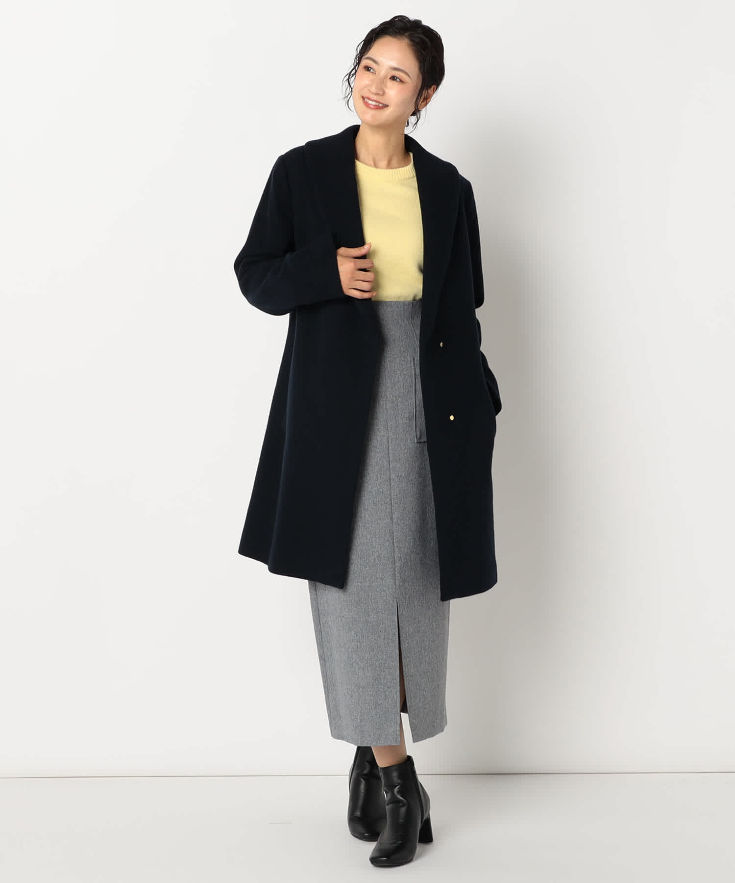 【特別価格20%OFF】ウールシンプルロングコート