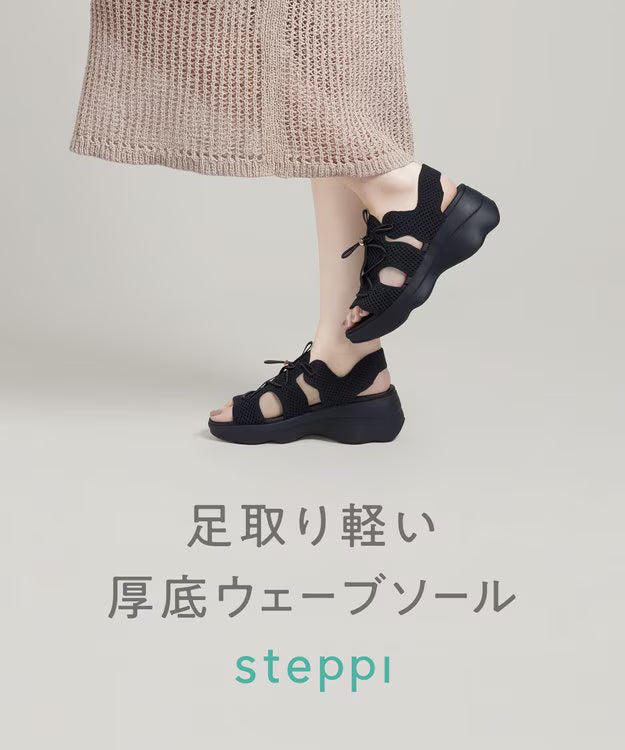 厚底 スポーツサンダル【ブラック】