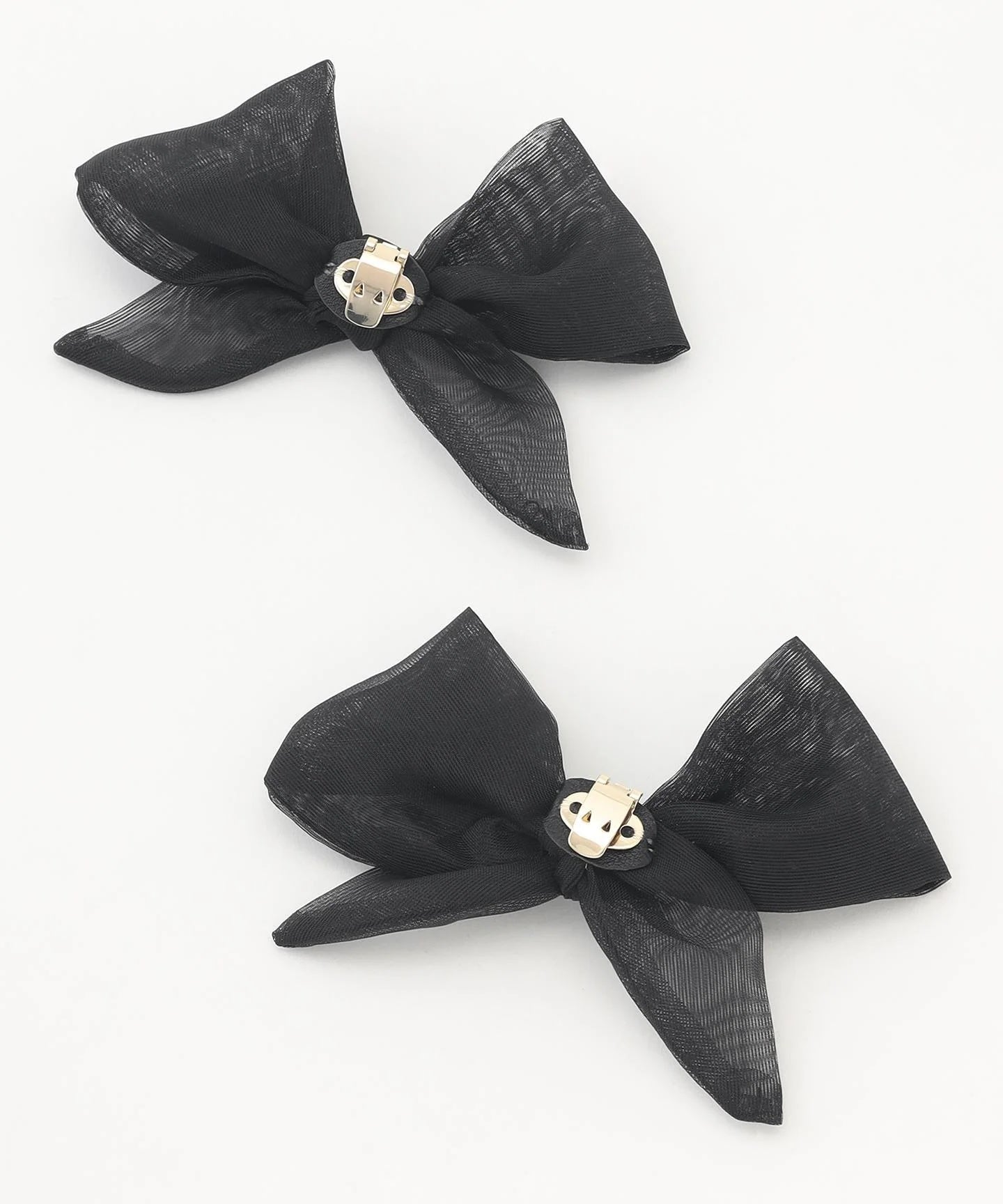 チュールリボン シュークリップ【ブラック】