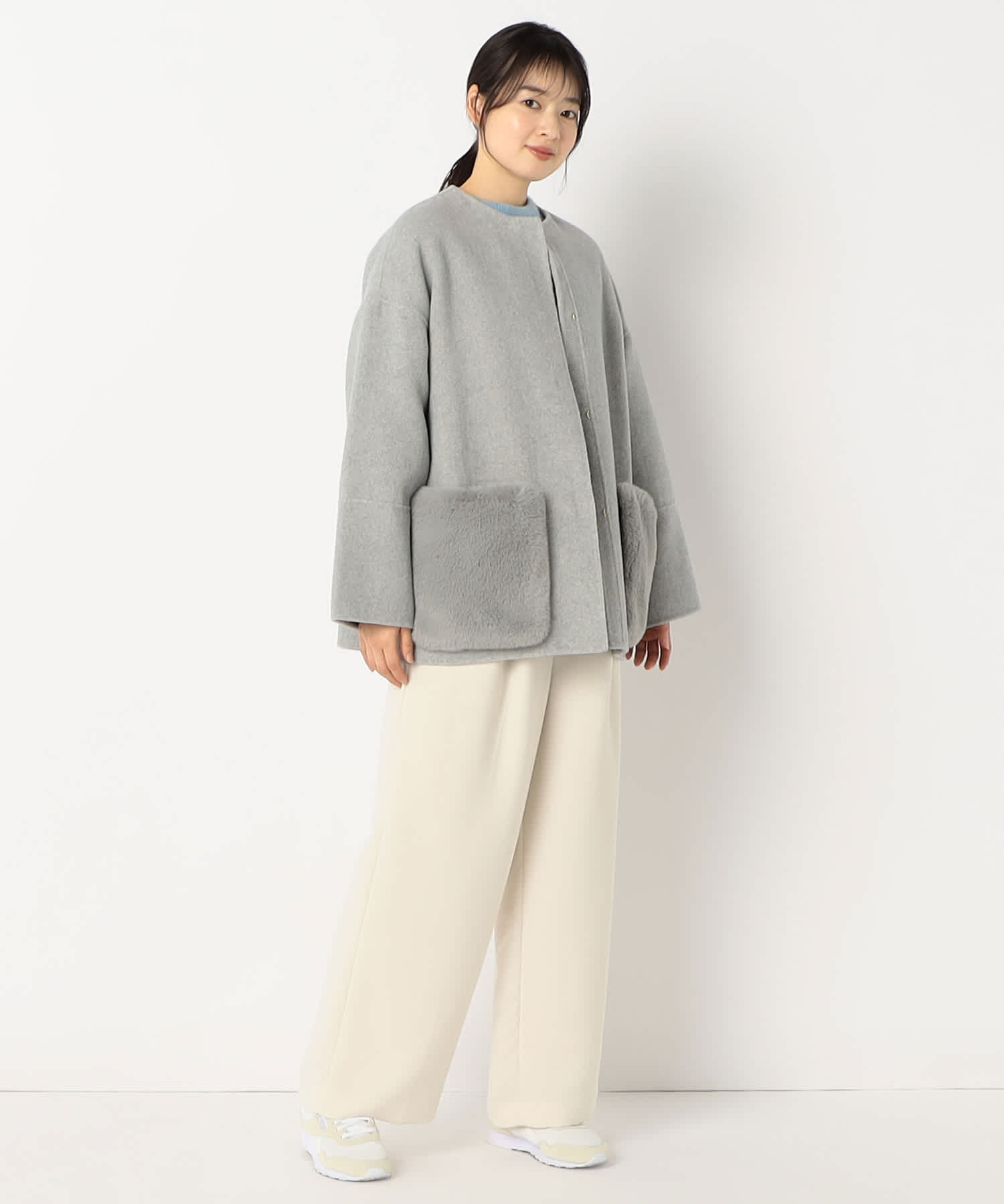 【特別価格20%OFF】ファーシンプルアウター