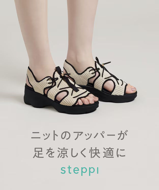 厚底 スポーツサンダル【ベージュ】