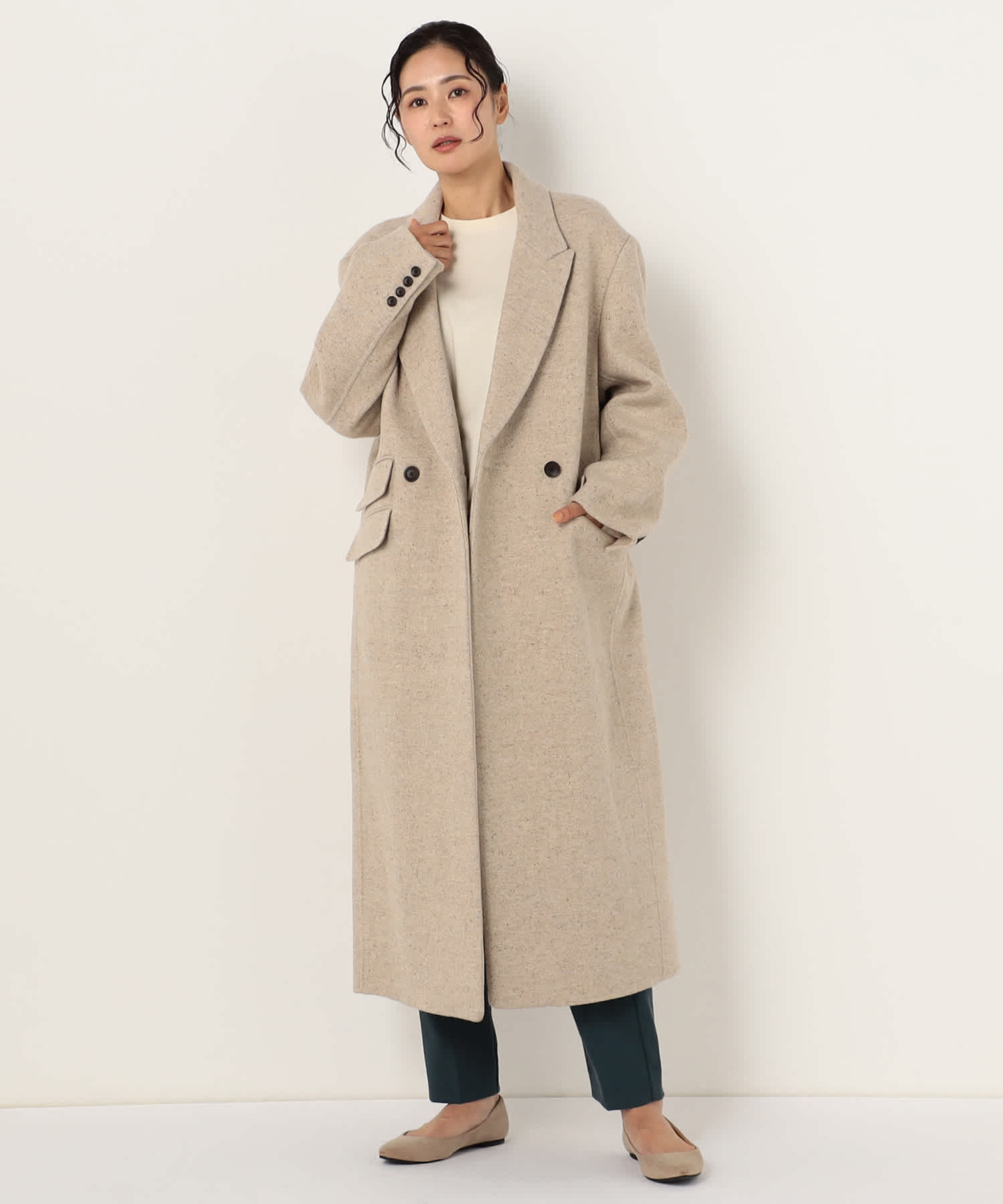 【特別価格20%OFF】ウールエレガントロングコート