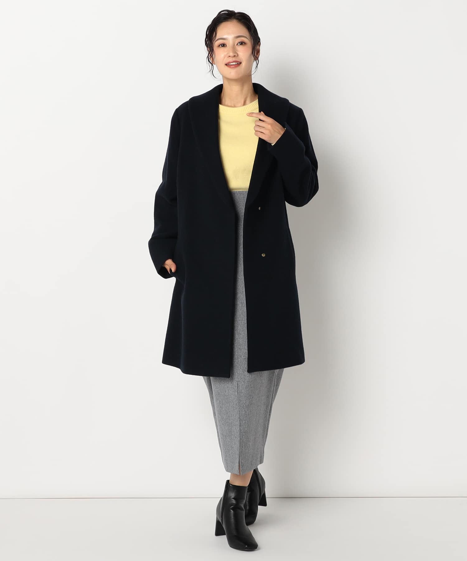 【特別価格20%OFF】ウールシンプルロングコート