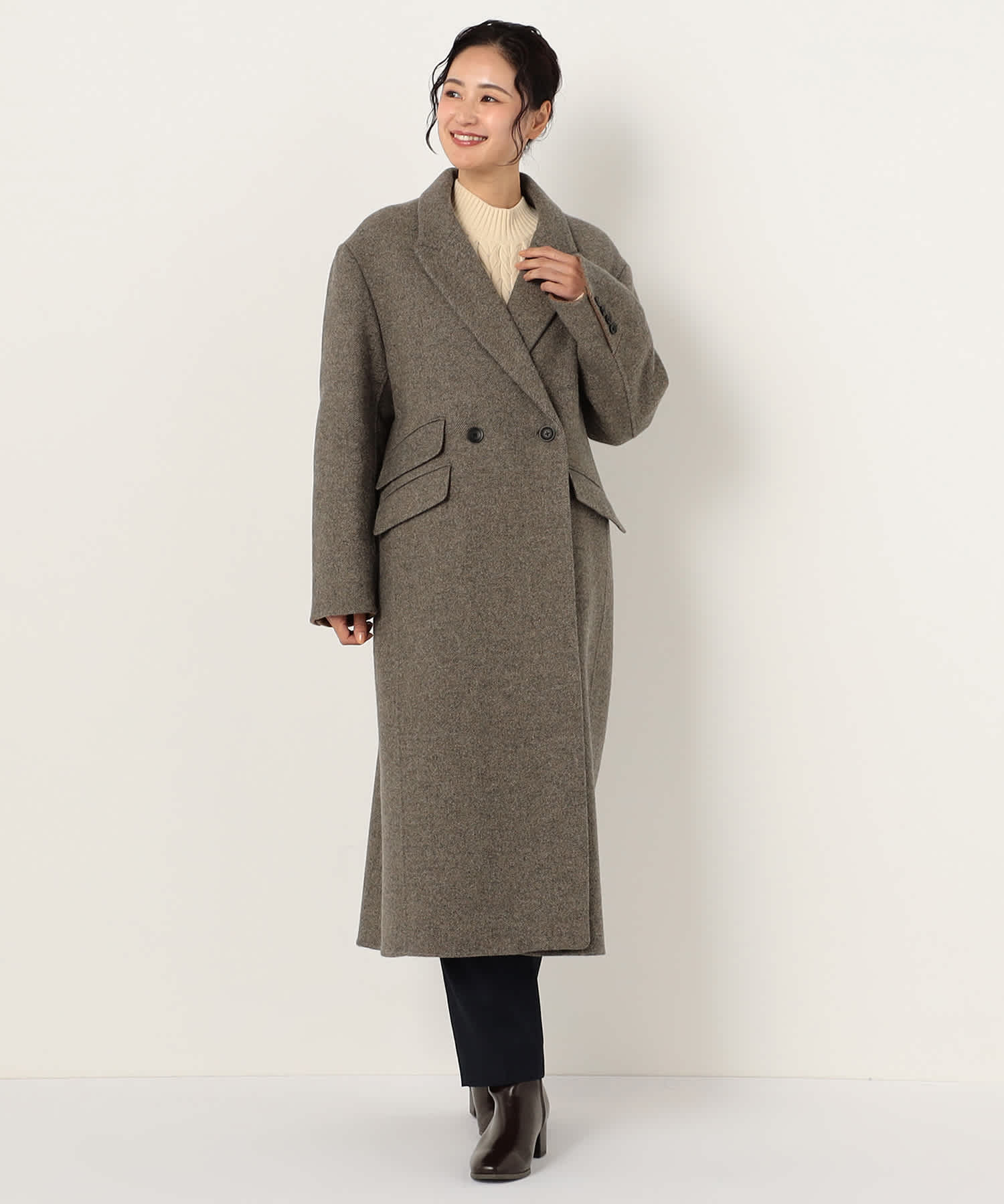 【特別価格20%OFF】ウールエレガントロングコート