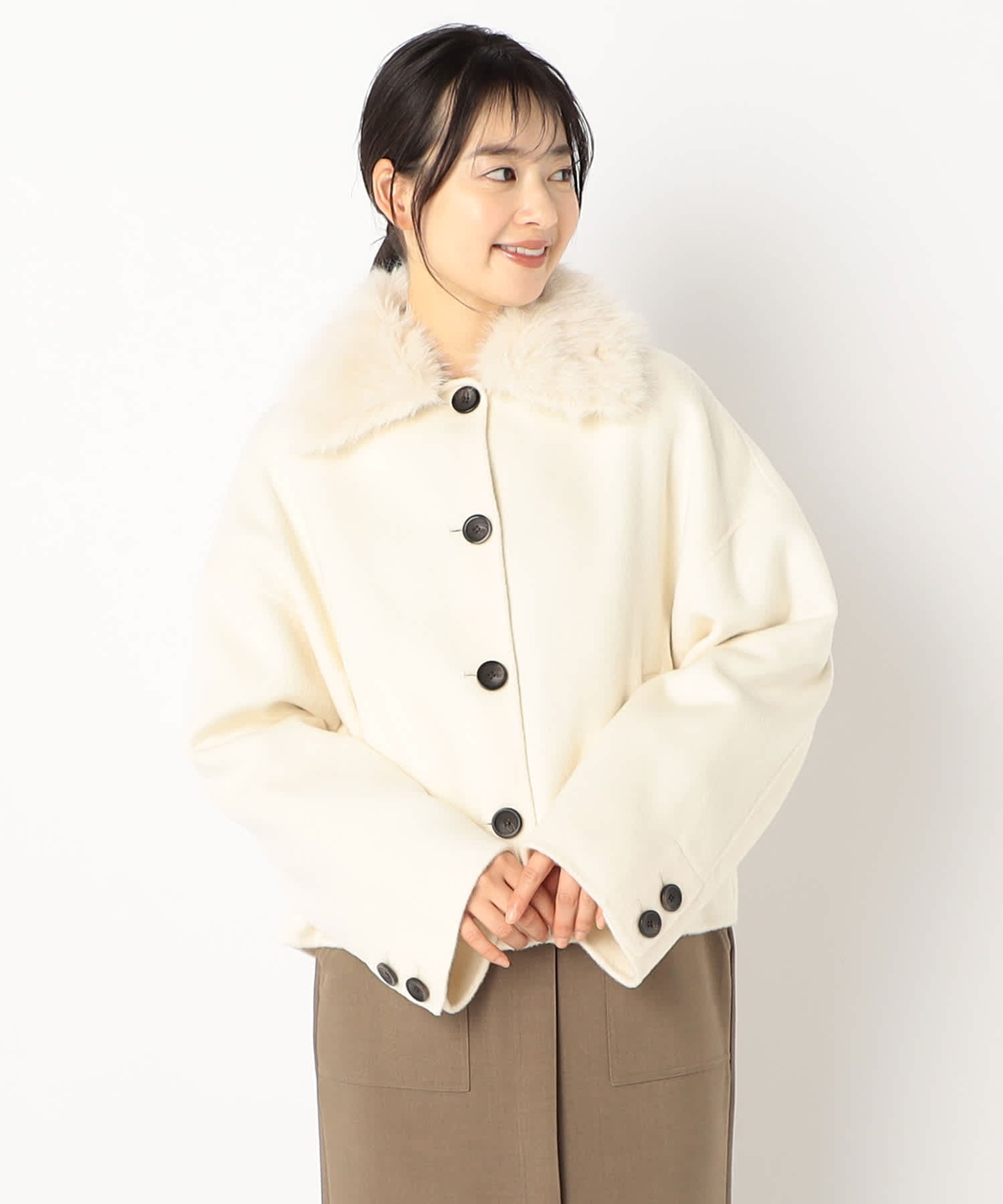 【特別価格20%OFF】ファーウールコート