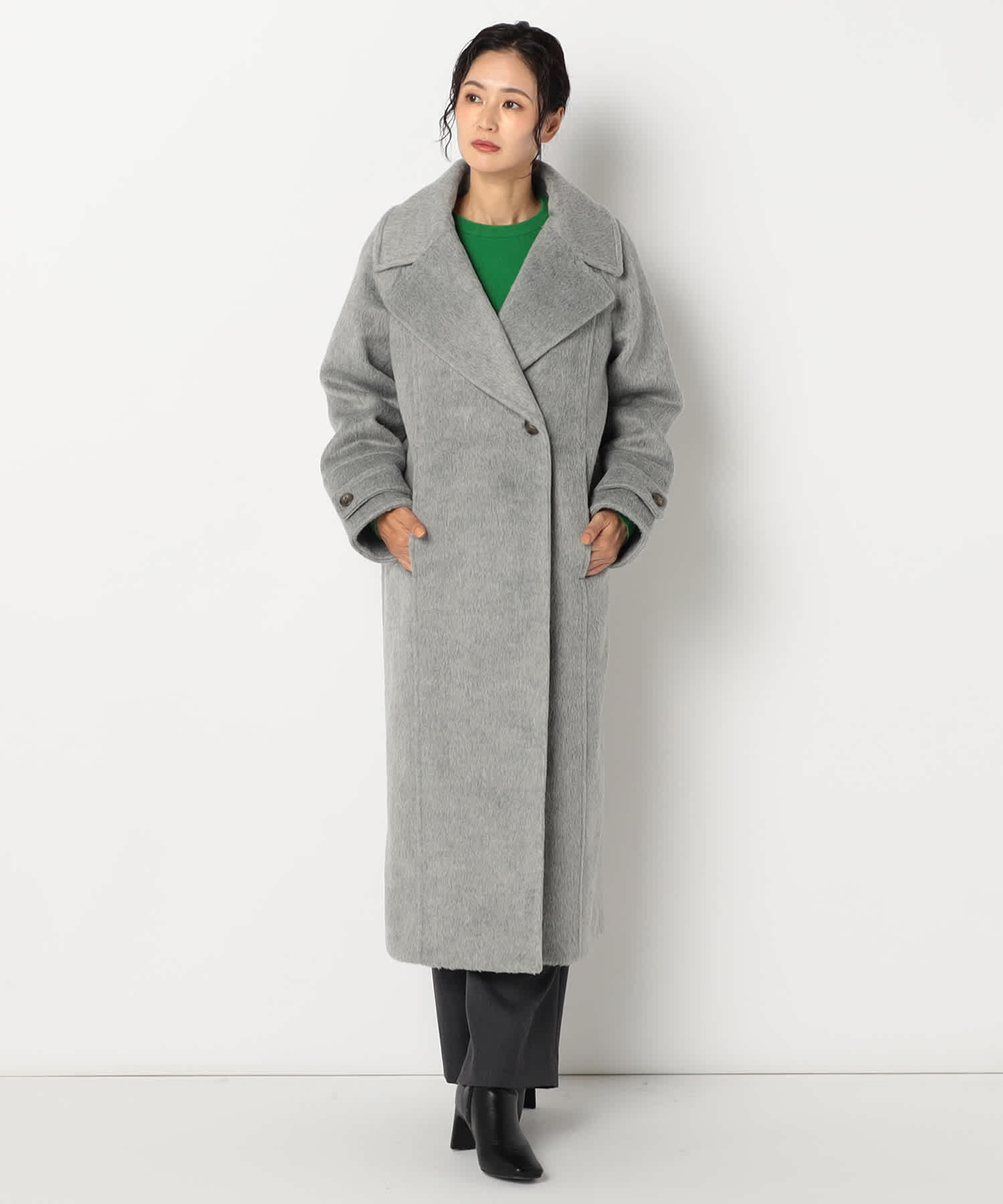 【特別価格20%OFF】ウールシンプルロングコート