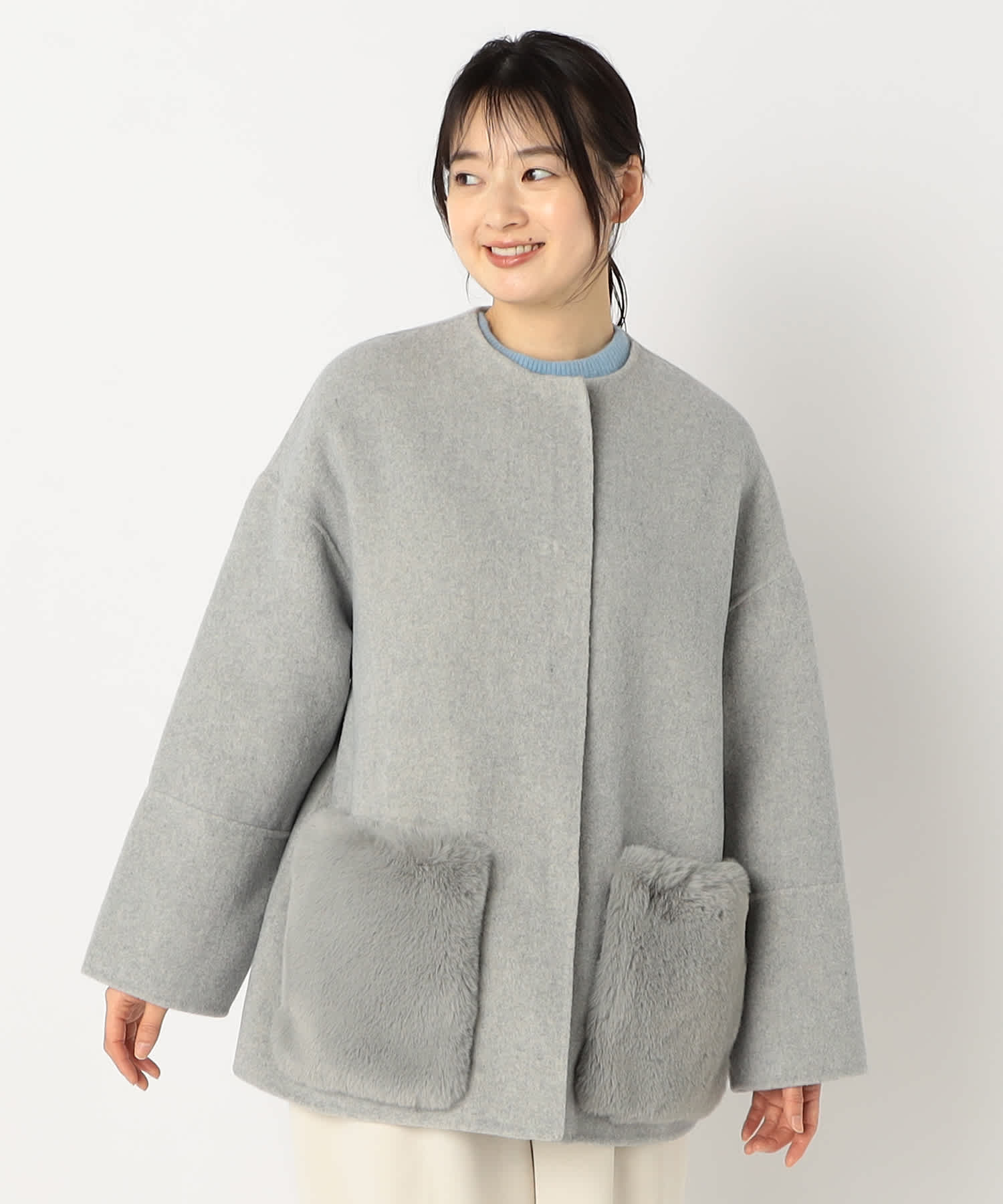 【特別価格20%OFF】ファーシンプルアウター