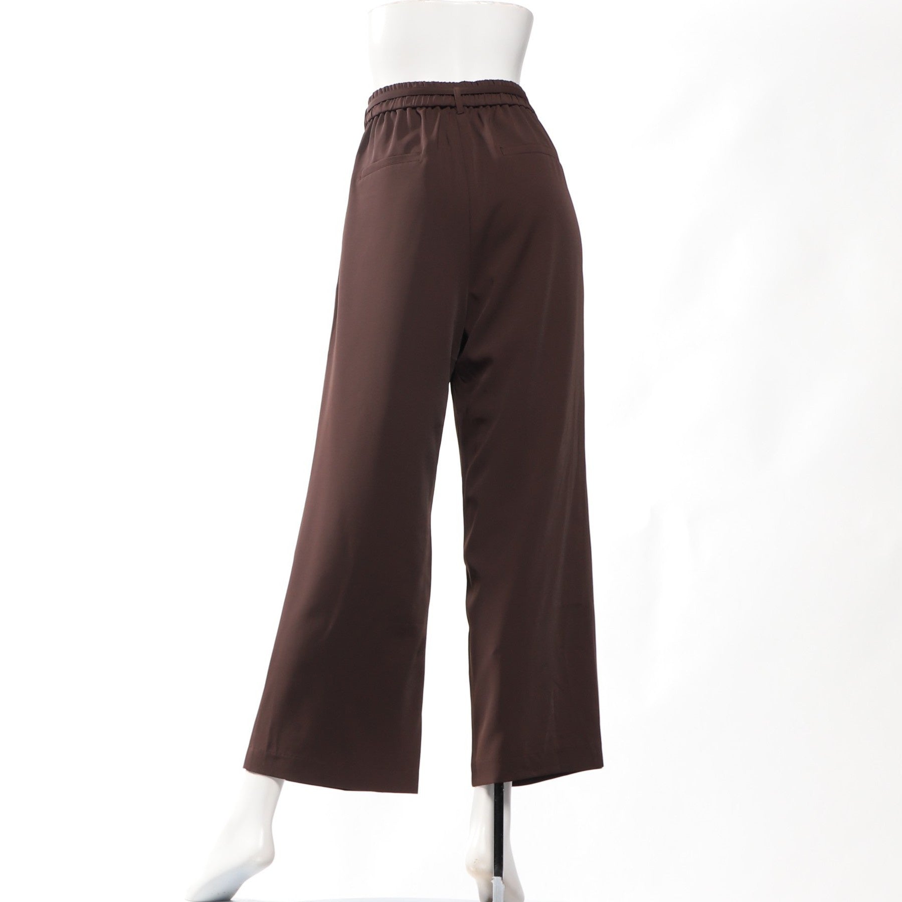 ベルト付きタックパンツ【ブラウン】