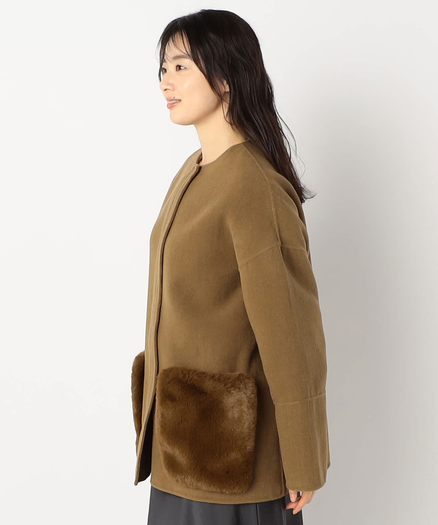 【特別価格20%OFF】ファーシンプルアウター