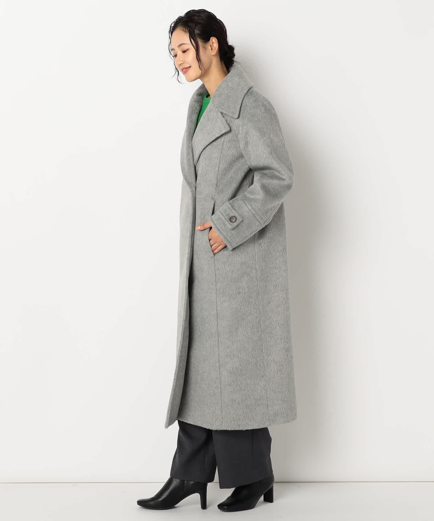 【特別価格20%OFF】ウールシンプルロングコート