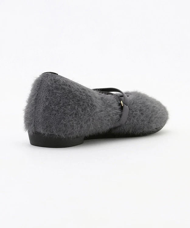 ラウンドファー パンプス【グレー】