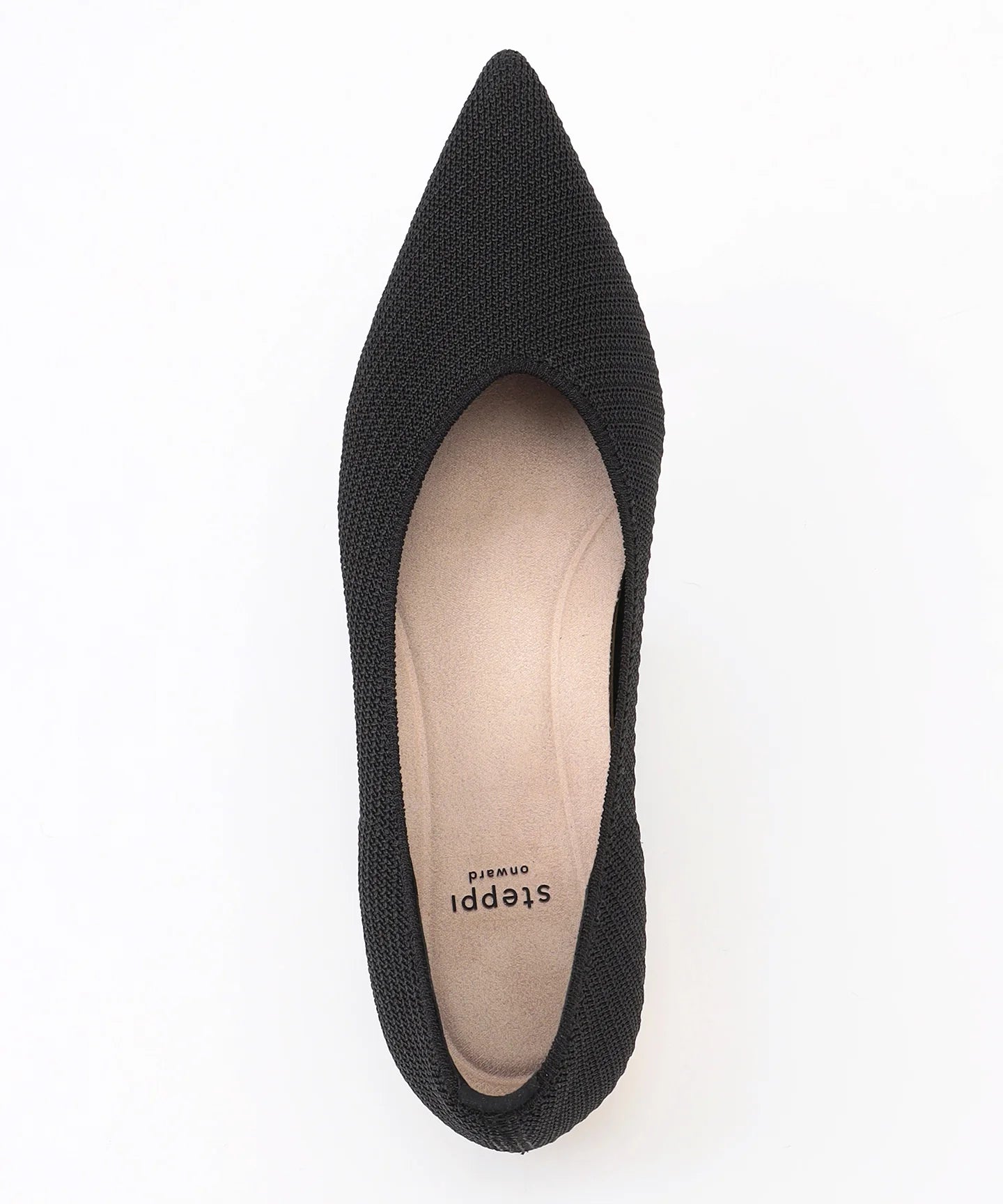 メタルヒール フラット パンプス【ブラック】