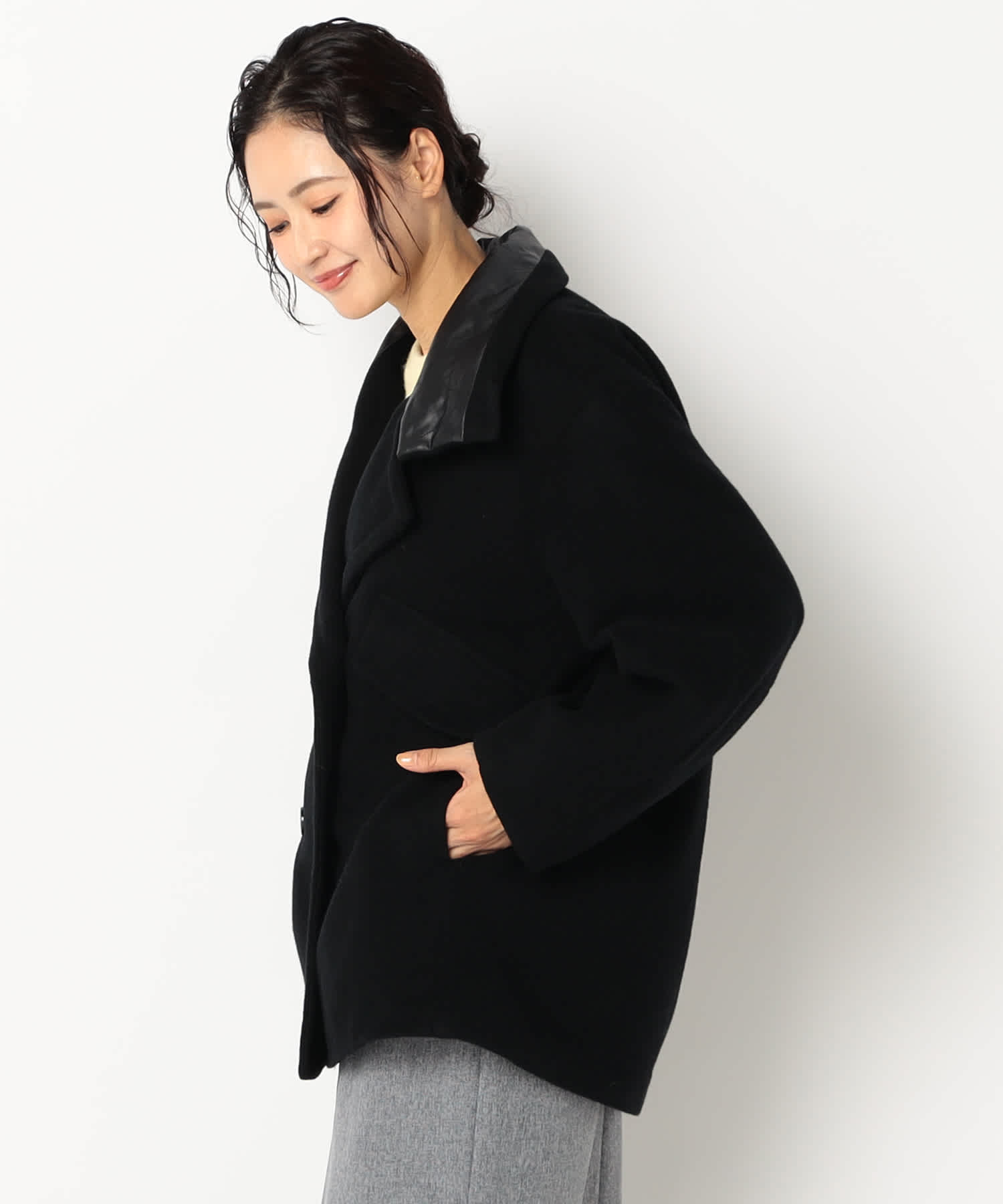 【特別価格20%OFF】レザーエレガントコート