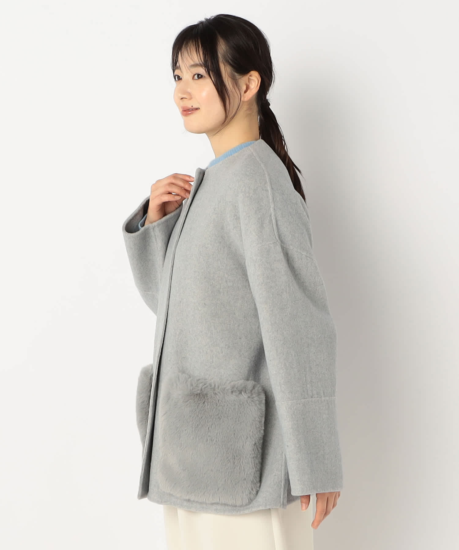 【特別価格20%OFF】ファーシンプルアウター