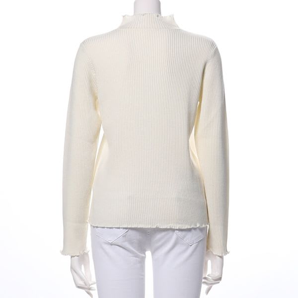 Vネックメローフリルニット