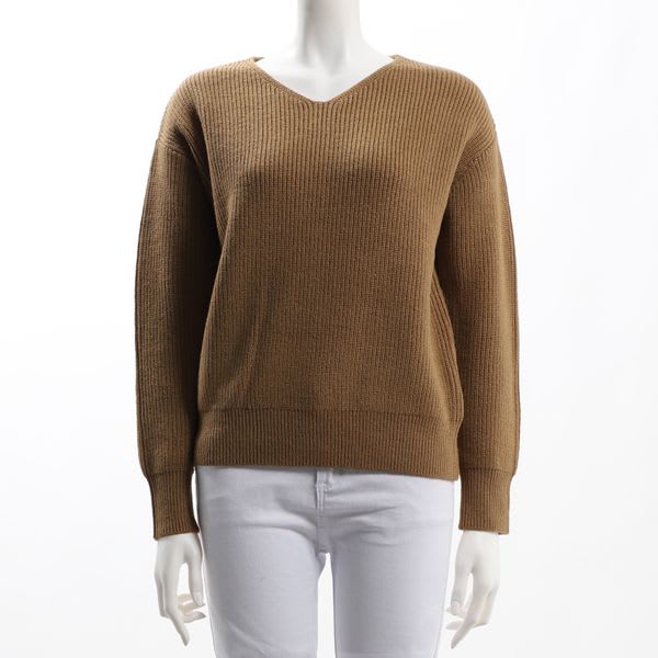 Vネックドロップショルダーニット