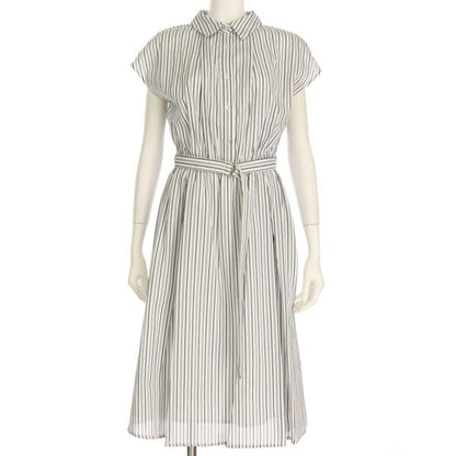 マルチカラーピケストライプシャツワンピース