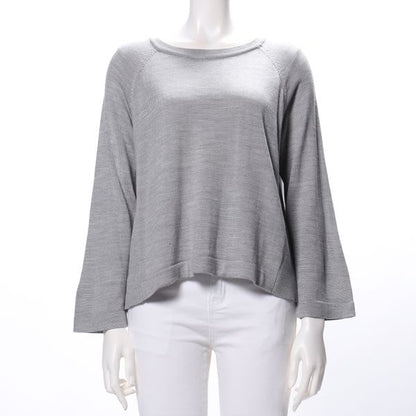 ラウンドネックラグランスリーブニット