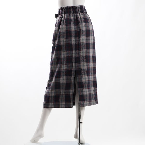 起毛感のあるチェック柄タイトスカート