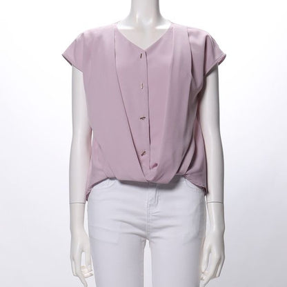 裾タックデザインブラウス