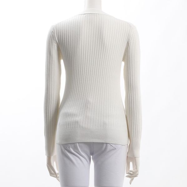 ランダムリブVネックニット