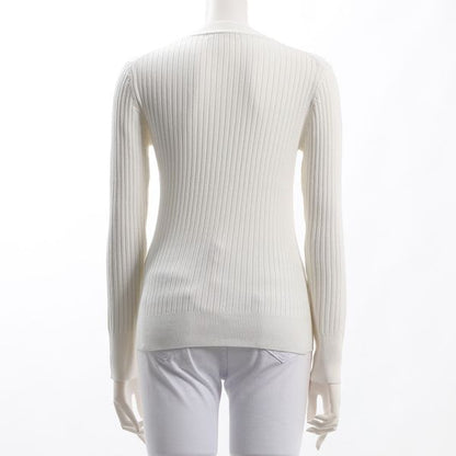 ランダムリブVネックニット