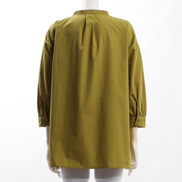 ピンタック前開きバンドカラーシャツ