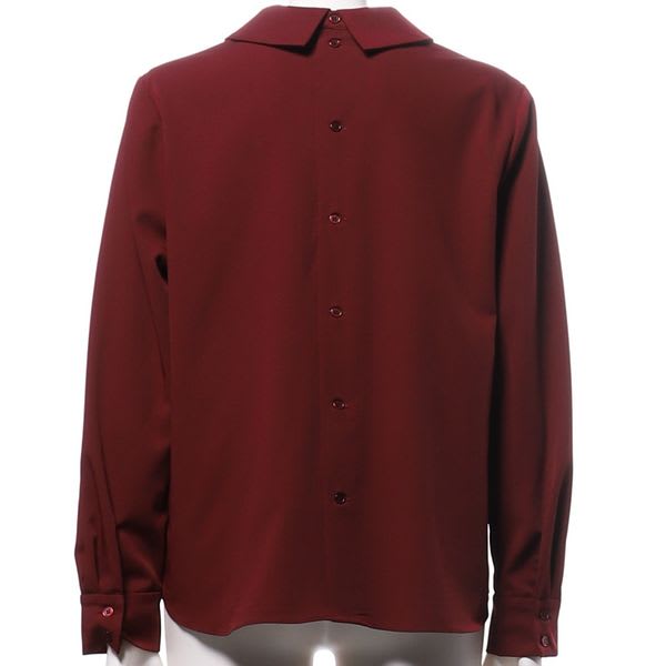 バックボタン襟付きブラウス