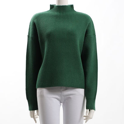 リブ編みオフネックニット