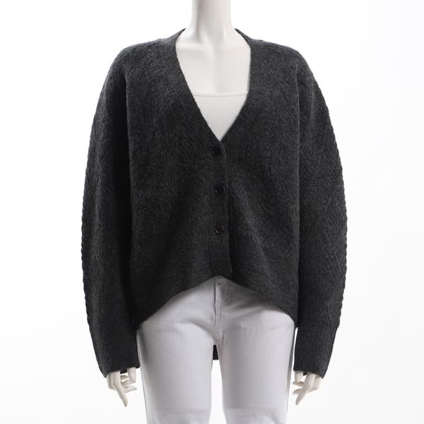 編み柄カーディガン