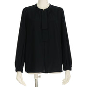 バック開きボウタイブラウス