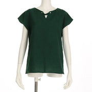 ネックラインアクセントブラウス