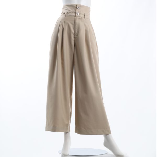 ダブルタックハイウエストワイドパンツ