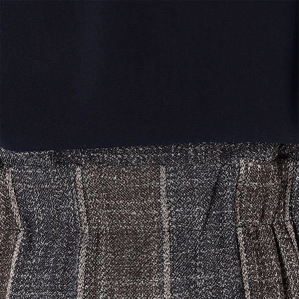 太めストライプ柄ドッキングワンピース