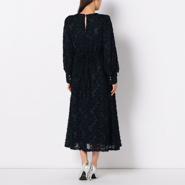 パフスリーブジャガードワンピース